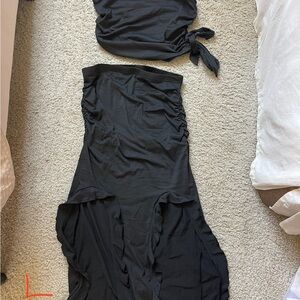 Elegant Black Women's Skirt set